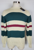 Vtg Mark Honors Collection Egyptian Cotton Sweater Ivory Red Green USA XL - £35.03 GBP