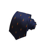Kings Collection Men Formal Carrot Pattern Ties Polyester Blue Neck Tie - $25.96 CAD