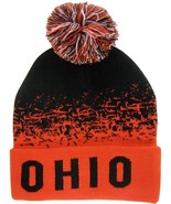 Ohio State Men&#39;s Cuffed Digital Fade Soft Winter Knit Beanie Pom Hats Bl... - £11.94 GBP