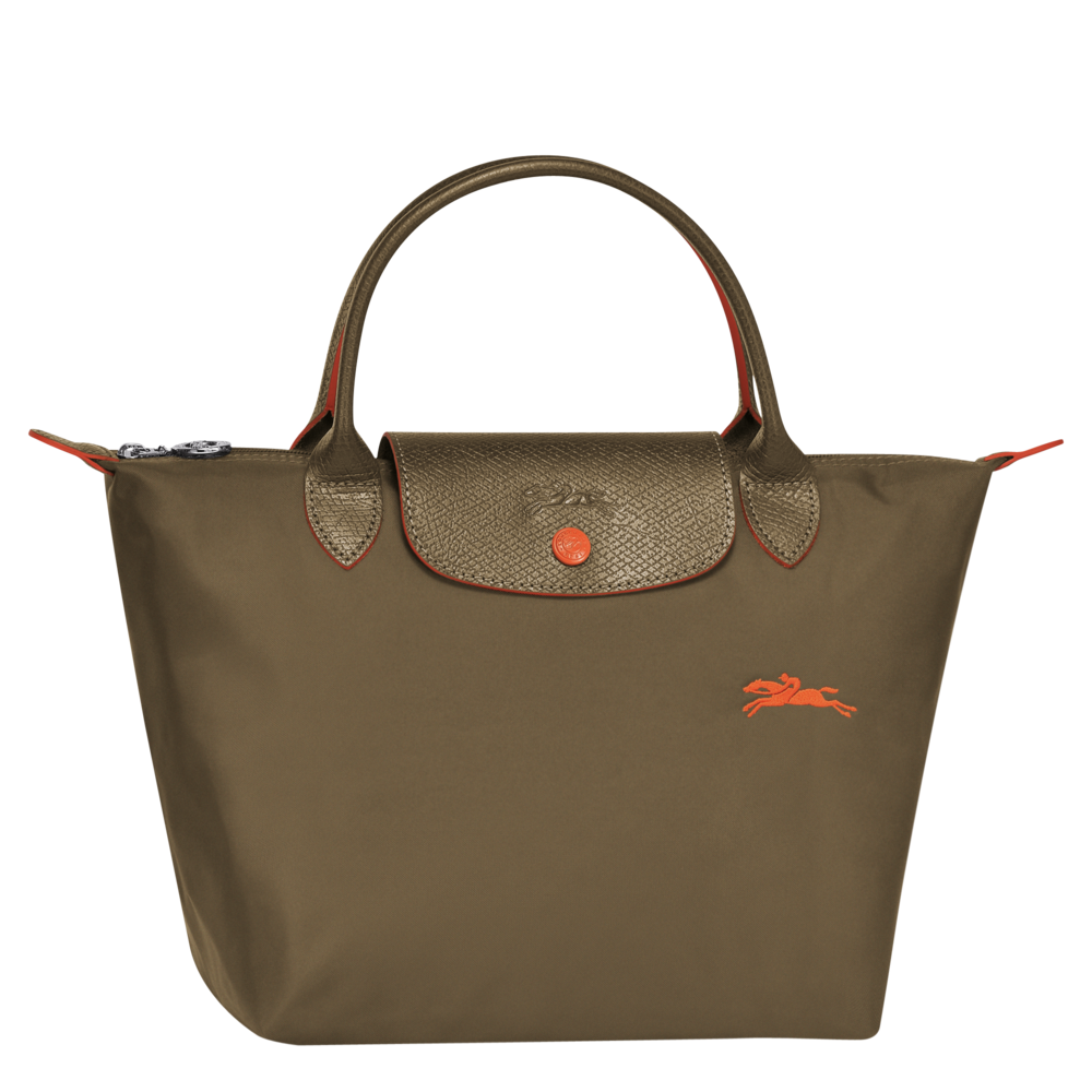 Longchamp Club Collection Horse Embroidery Short Handle Mini Handbag Khaki  - $95.00