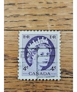 Canada Stamp Queen Elizabeth II 4c Used Cancel 347 - $18.41 MXN