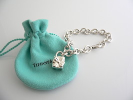 Tiffany &amp; Co Silver Gift Box Bracelet Bow Ribbon Charm Bangle Gift Pouch Love - £390.25 GBP