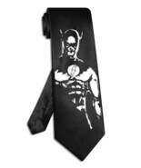The Flash tie black satin silk hand-painted superhero necktie - $28.00