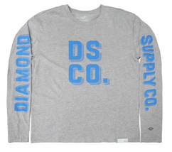 &quot;Diamond Supply Co. Men&#39;s DSCO Long Sleeve Tee Gray T-Shirt- Premium Str... - $23.95