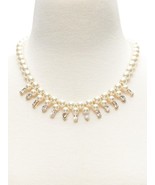 New Banana Republic Glass Pearl Gold Tone Brass Necklace17&quot; with 2&quot; Exte... - £34.99 GBP
