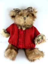 Bearington Bear in Red Sweater Lexie 9.5&quot; Fully jointed Faux Mink plush ... - $11.87