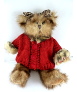 Bearington Bear in Red Sweater Lexie 9.5&quot; Fully jointed Faux Mink plush ... - $16.16 CAD