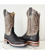 NEW Rod Patrick Mens Cowboy Boots 8B Dark Brown Shark Leather Western Sq... - $548.24 CAD