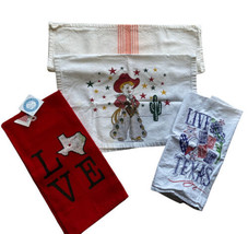 TEXAS Dish Kitchen Bar Towels, 100% Cotton - New and Retro - So cute! Vtg - £11.52 GBP