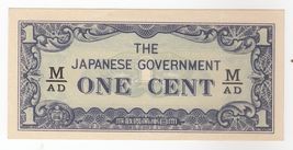 Malaya, 1 Cents, Japonais Gouvernement Militaire Émission, 1942, UNC - $12.20