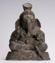 Ganesha Statue - Antik Thai Stil Bronze Sitzender Ganesh - £413.24 GBP