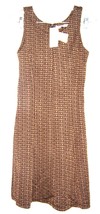 Sz XS - NWT $180 Vertigo Tan &amp; Black Geometric Print Knit Sweater Dress - £71.93 GBP