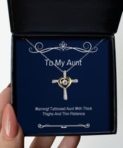 Warning! Tattooed Aunt with Thick Thighs and Thin Patience Cross Dancing Necklac - £38.50 GBP