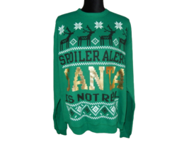 T Shirt Christmas  Sweater Santa Hanes men Long Sleeve Tee Ugly Size M - $9.75