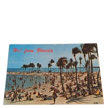 Postcard Hi! From Florida A Haven For Sun-Seekers Beach Scene Chrome Unp... - £4.72 GBP