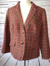 Talbots Aberdeen Blazer Tweed 14P 14 Petite Wool Blend Lined Jacket Herr... - $49.03