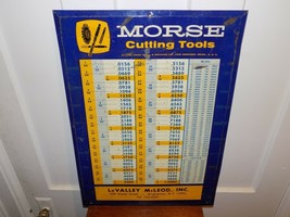 Vintage Morse Cutting Tools Binghamton NY Tin Over Cardboard Sign - $94.05