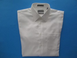 John W Nordstrom Spread Traditional Herringbone Men Dress Shirt White 15.5 | 34 - £26.23 GBP