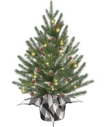 24 inch prelit Tabletop Mini Christmas Tree with 50 LED Small Frosted Li... - £49.04 GBP