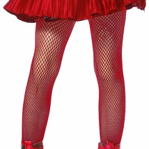 Ladies Sexy Red Fishnet Tights One Size Fancy Dress Women&#39;s Costume Accessory - £3.86 GBP