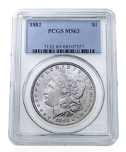  1882 $1 Silver Morgan Dollar Graded by PCGS as MS-63 - £116.76 GBP