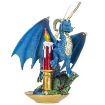 Blue Dragon on Candle Christmas Tree Ornament - $21.76