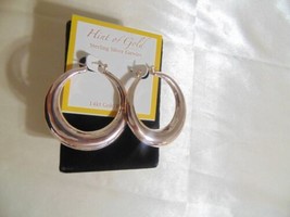Hint of Gold 2&quot; Puffed Hoop Earrings in 14k Rose Gold-Plated Metal R432 $50 - £14.80 GBP