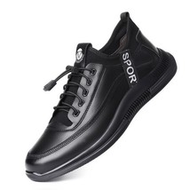 ZSAUAN Leather Men Shoes Spring Summer Men Casual Sneakers White Daily Walking S - £61.15 GBP