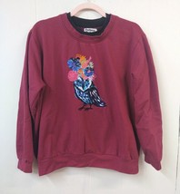 Anthony Richards WM XL Sweatshirt Burgandy Embroidered Owl On Front Crew... - £9.65 GBP