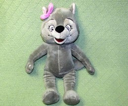 16&quot; Fiesta Great Wolf Lodge Violet Stuffed Animal Grey Plush Doll Pink Bow Toy - £8.45 GBP