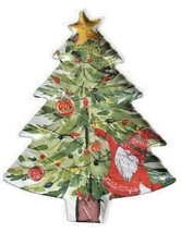 Gnomes Christmas Tree Shaped Melamine Serving Platter Tray 9.5&quot;x11&quot; Apps... - £29.25 GBP