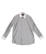 Giorgio Brutini Men&#39;s M Black White Striped Tailored Dress Shirt Formal ... - $24.19