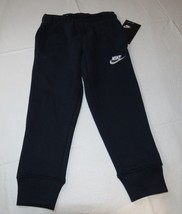 Boy&#39;s Nike fleece sweat pants 4 XS Youth active 8MB252 695 Obsidian navy Swoosh - £20.32 GBP