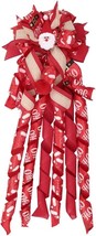 Christmas Tree Topper Bows 13x48inch with Santa Head Streamer Christmas (Red) - £13.11 GBP