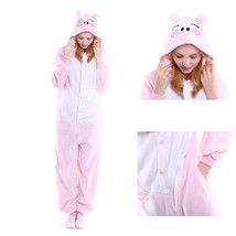 Adult Kigurumi Animal Onesies Jumpsuit Costume Pajamas Sleepwear Pink Pig - £19.47 GBP