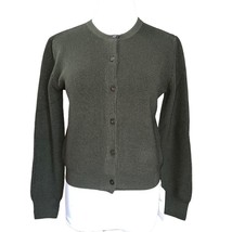 Naguagu Women Forest Green Wool Cardigan Sweater Size Xs Button Front Preppy New - $30.20