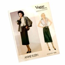 Vogue 1325 Anne Klein Pattern Jacket Skirt Blouse 1980&#39;s Misses Size 8 Uncut - £14.69 GBP