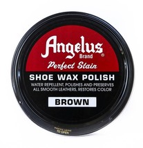 BROWN Paste SHOE WAX POLISH Leather Shoes Boot metal tin 3 oz ANGELUS 40... - $454.15 MXN