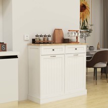 White Kitchen Tilt-Out Trash Cabinet: 2 Drawers, 2 Compartments - $3,578.68 MXN
