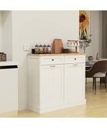 White Kitchen Tilt-Out Trash Cabinet: 2 Drawers, 2 Compartments - $3,549.52 MXN