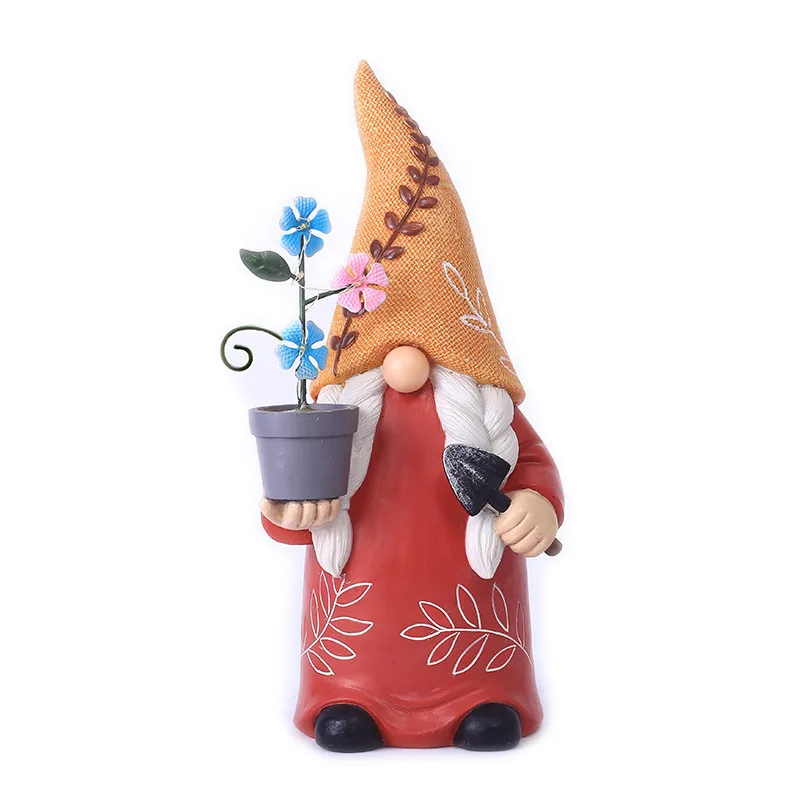 Solar gnome dwarf resin outdoor decoration  yard resin crafts ornaments cute res - £77.18 GBP