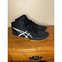 Size 11 Asics Matflex GS Wrestling Shoes C545N Black Silver Tan Lace Up - $36.10
