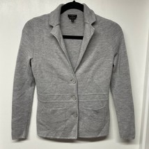 Talbots Womens Gray Coatigan Cardigan Blazer Size Small Petite Pure Meri... - £30.48 GBP