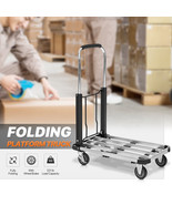 Aluminum[Extension Platform]Hand Truck Folding Cart Swivel Trolley W/Whe... - £129.44 GBP