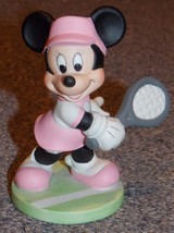 Disney Minnie Mouse Playing Tennis 3 3/4 inch Tall Porcelain Figurine - $24.99