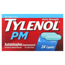 Extra Strength PM Acetaminophen, Pain Reliever, Nighttime Sleep Aid, 24 Caplets - £5.44 GBP