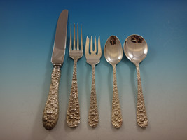 Rose by Stieff Sterling Silver Flatware Set Service 33 Pieces Repousse - $1,678.79