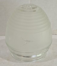 Vintage Frosted &amp; Clear Glass Light Lamp Pendant Sconce Shade - €16,10 EUR