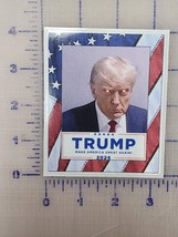 Donald Trump Mugshot 2024 Maga 4&quot; Reflective Sticker Outdoor with flag border - £4.66 GBP