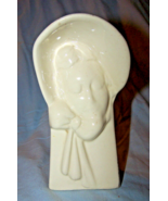 Vintage Unmarked White Bonneted Woman Wall Pocket - $24.50